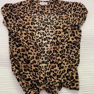 nineteen palms wrap leopard print top